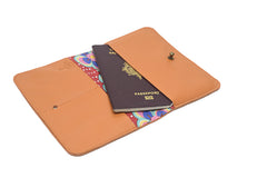 Leather wallet orange