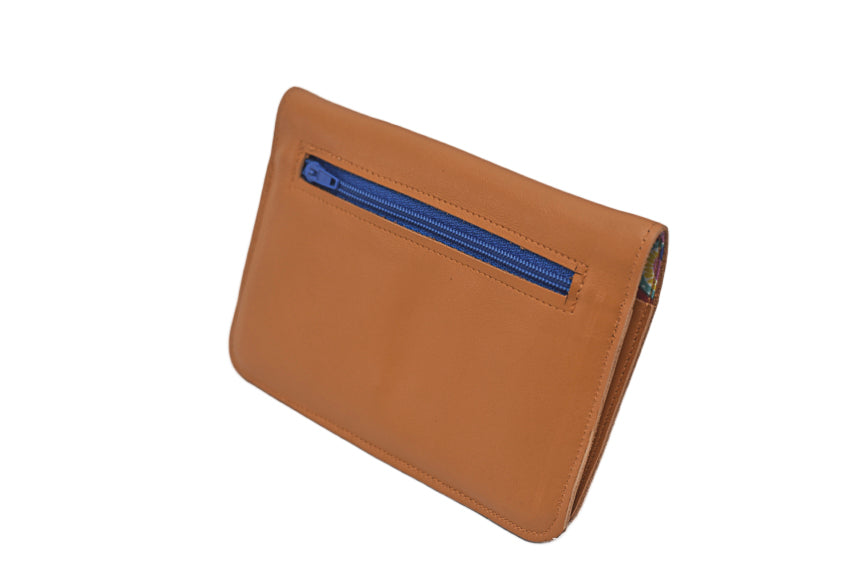 portefeuille cuir orange