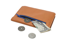 Leather wallet orange