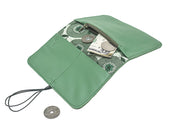 Green leather wallet