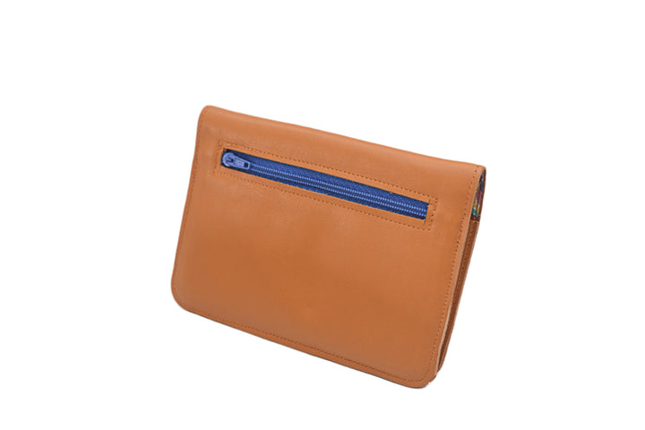 Leather wallet orange