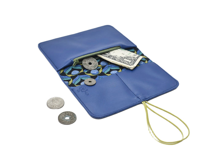 Blue leather wallet