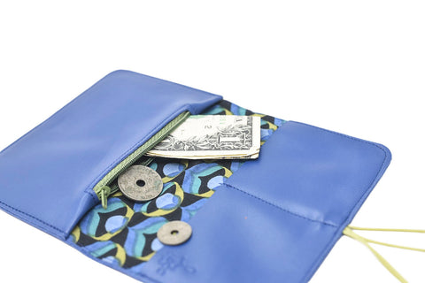 Blue leather wallet