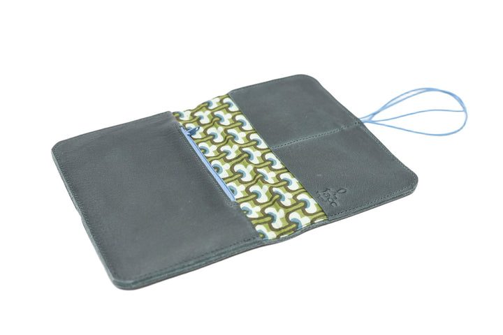 Portefeuille cuir vert 