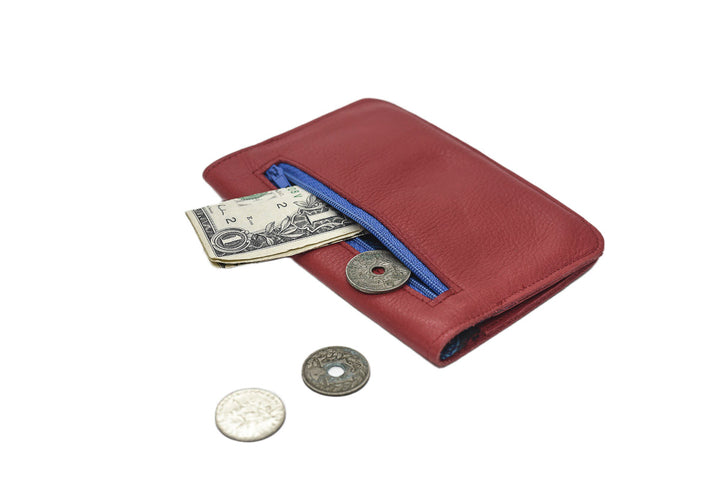 Red leather wallet