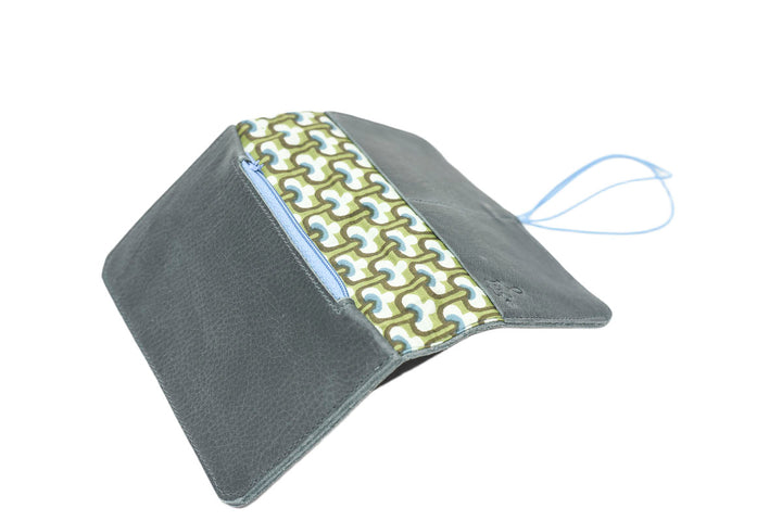 Portefeuille cuir vert 