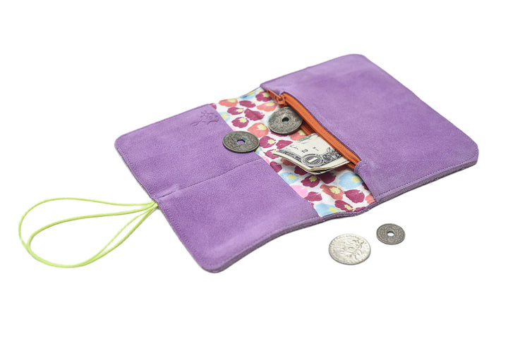 Pink suede wallet