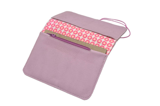 pink leather wallet