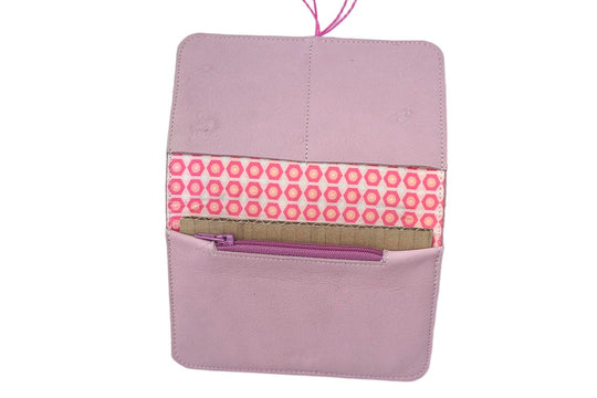 pink leather wallet