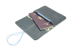 Portefeuille cuir vert 