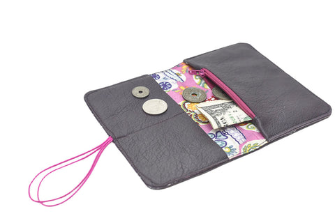 Purple leather wallet