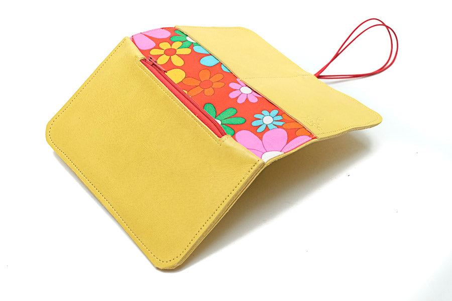 Yellow wallet leather