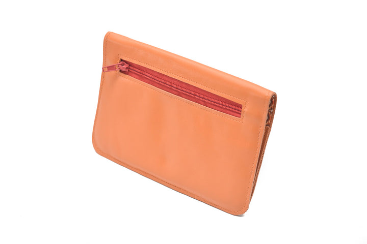 Leather wallet orange