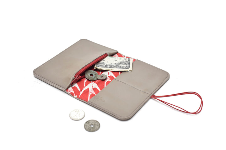 Beige leather wallet