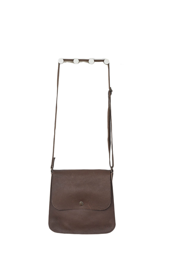 Brown leather handbag