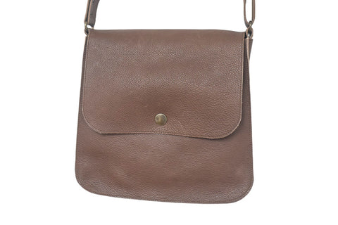 Brown leather handbag