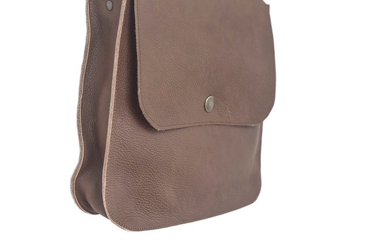 Brown leather handbag