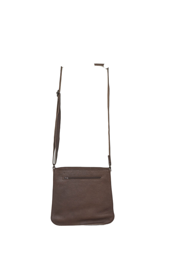 Brown leather handbag