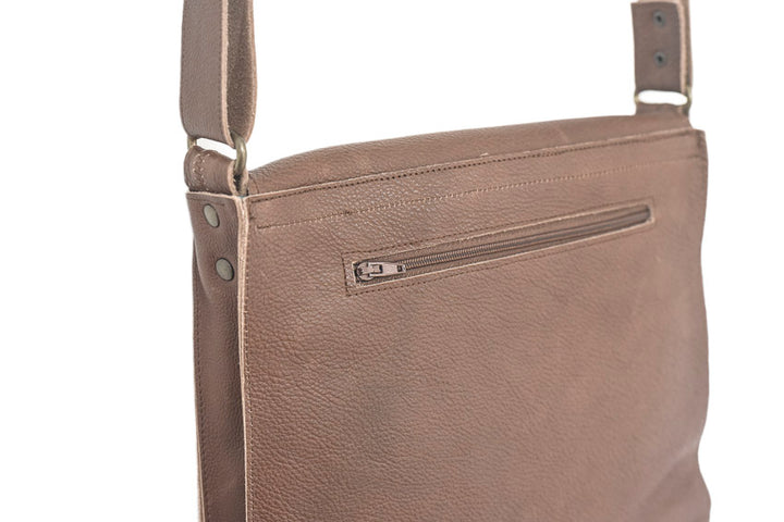 Brown leather handbag