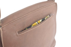 Brown leather handbag