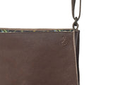 Brown leather handbag