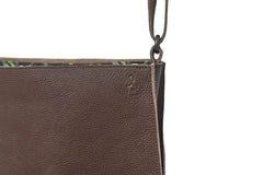 Brown leather handbag