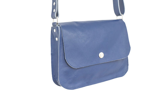 sac à main en cuir bleu