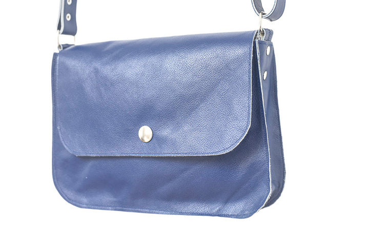blue handbag