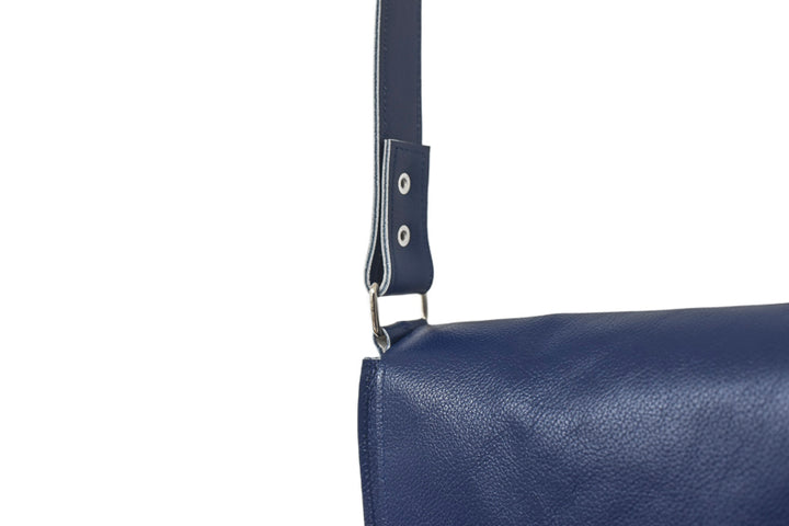 blue handbag