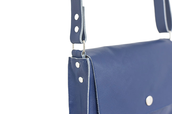 blue handbag