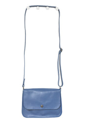 Sac à main cuir artisanal bleu bandouliere