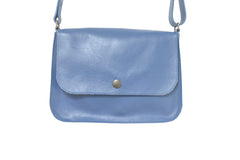 Sac à main cuir artisanal bleu bandouliere