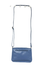 Sac à main cuir artisanal bleu bandouliere