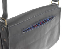 Sac à main cuir souple bleu marine