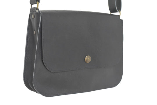 Sac à main cuir bleu marine