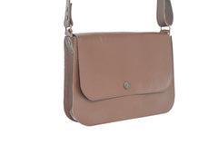 Sac à main bandoulière en cuir marron femme