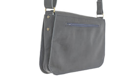 Sac à main cuir bleu marine