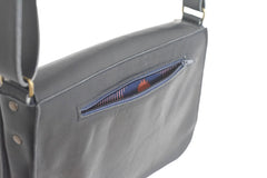 Sac à main cuir bleu marine