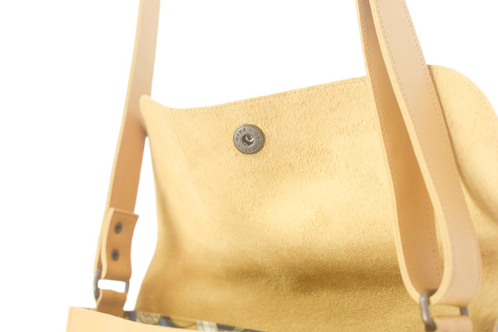 Yellow leather handbag