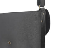 Handcrafted soft black leather handbag