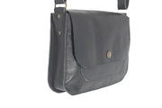 Black Soft Leather Shoulder Handbag