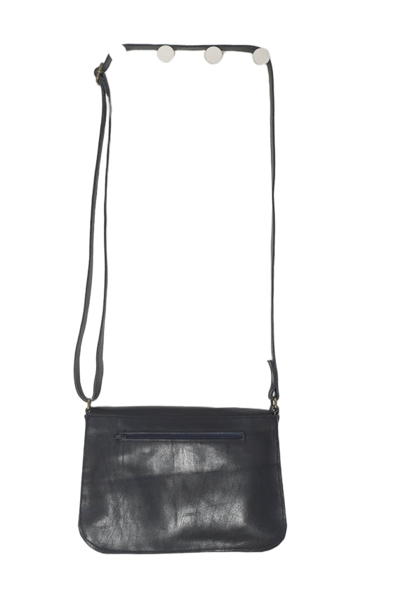 Black Soft Leather Shoulder Handbag
