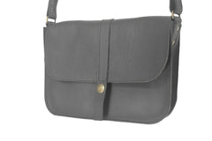 Handcrafted soft black leather handbag