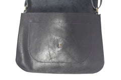 Black Soft Leather Shoulder Handbag