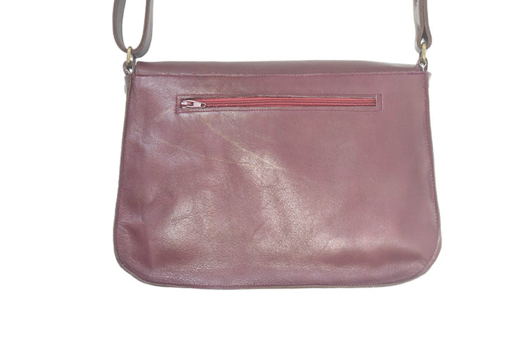 leather handbag Wine-colored color