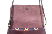 leather handbag Wine-colored color