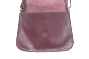 leather handbag Wine-colored color