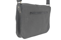 Handcrafted soft black leather handbag