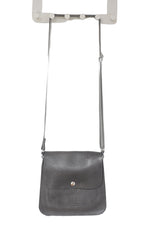 leather handbag with pouches and adjustable sewed leather strap