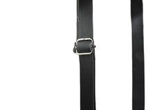 leather handbag with pouches and adjustable sewed leather strap